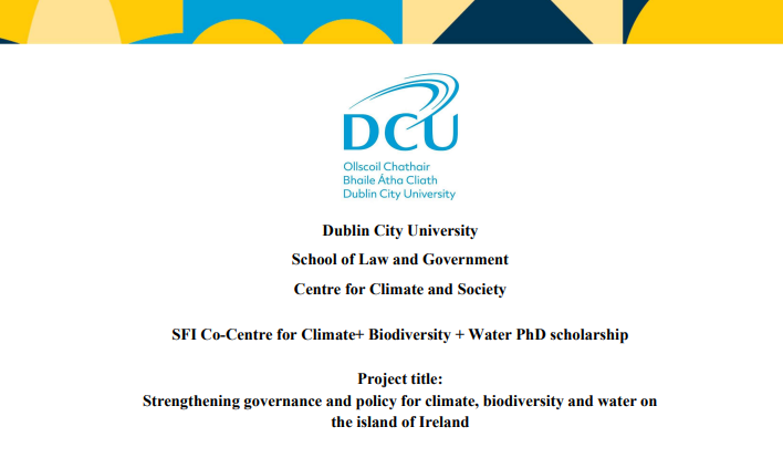 .@GoranDominioni and I are looking for a full-time PhD student starting this September to work on #governance & #policy of #climatechange #biodiversity & #water in #Ireland The position is part of the new @ClimateCoCentre Closing date 14 June Details: dcu.ie/sites/default/…