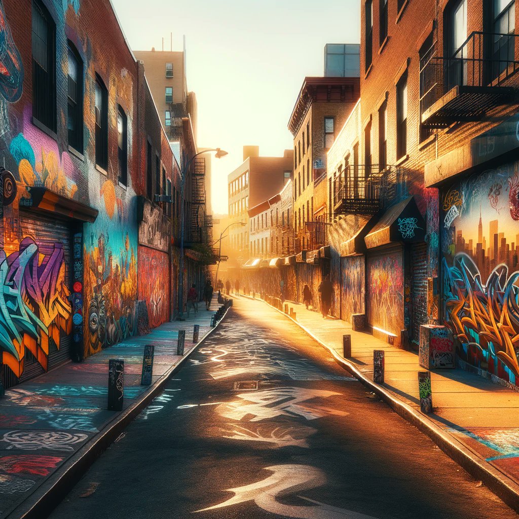 Early morning stroll through Brooklyn’s newest graffiti alley 🌅 The colors pop differently in the morning light. #UrbanArt #BrooklynLife