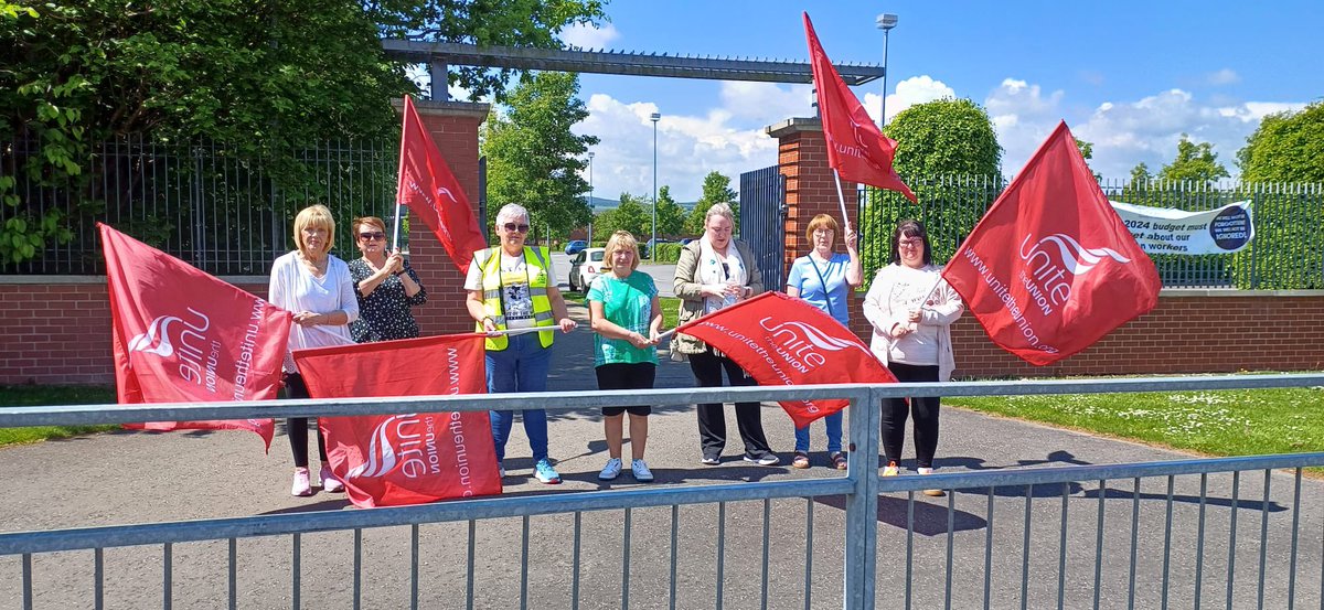 EA workers at Holy Cross College in Strabane ✊✊#JobsPayConditions