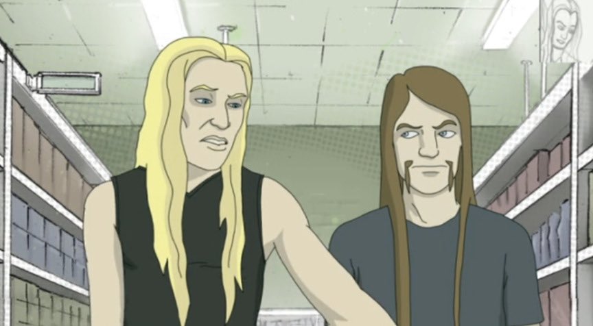 live laugh love metalocalypse s1 episode 1 the curse of dethklok in which you can see the storyboard in the top corner for a frame