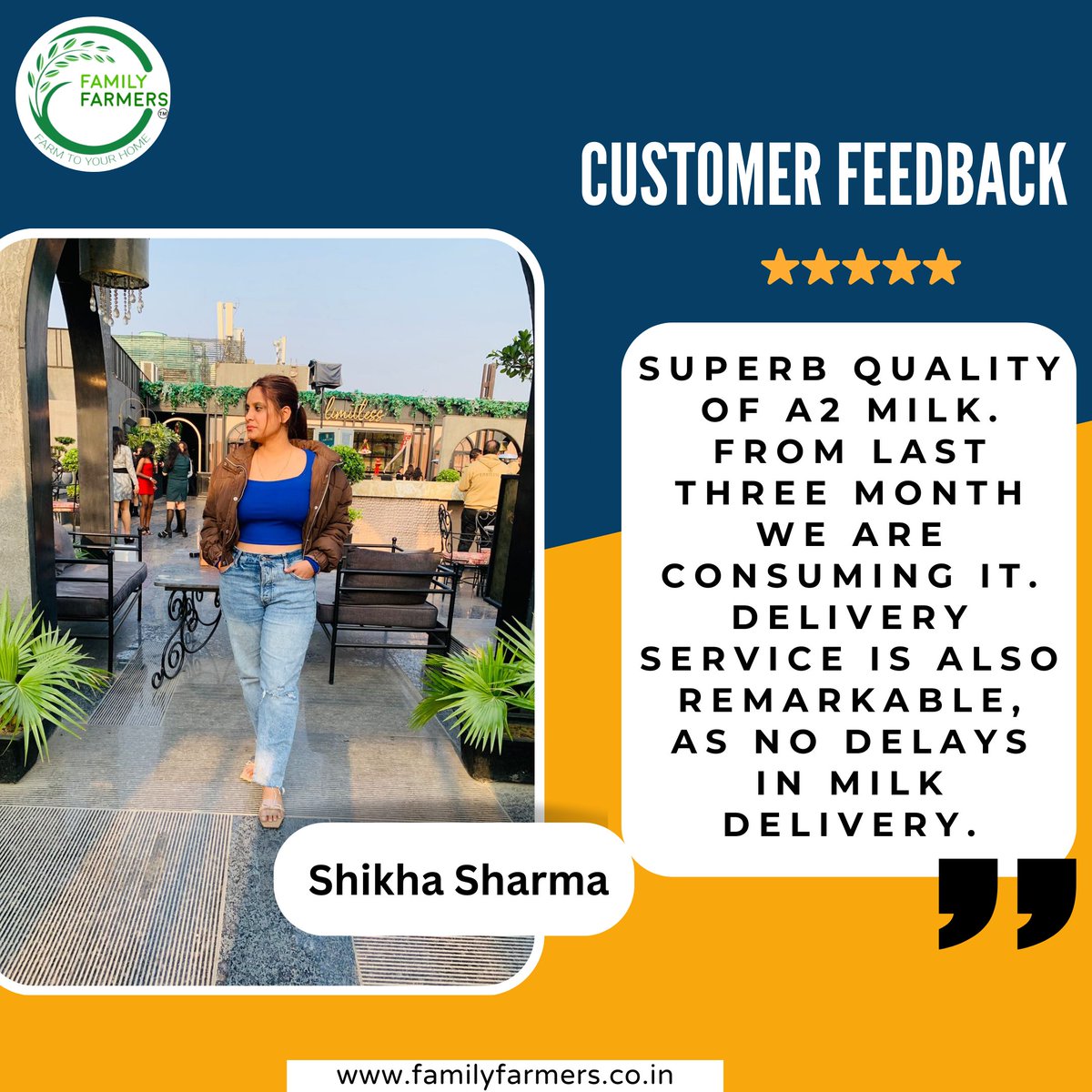 Family farmers #clientappreciation Your reviews are the building blocks of our success story. Together, we're creating something amazing!
. 
#familyfarmers #freshmilk #clients #happyclients #customers #clientreview #a2cowmilk #sahiwalcowmilk #sahiwalmilk