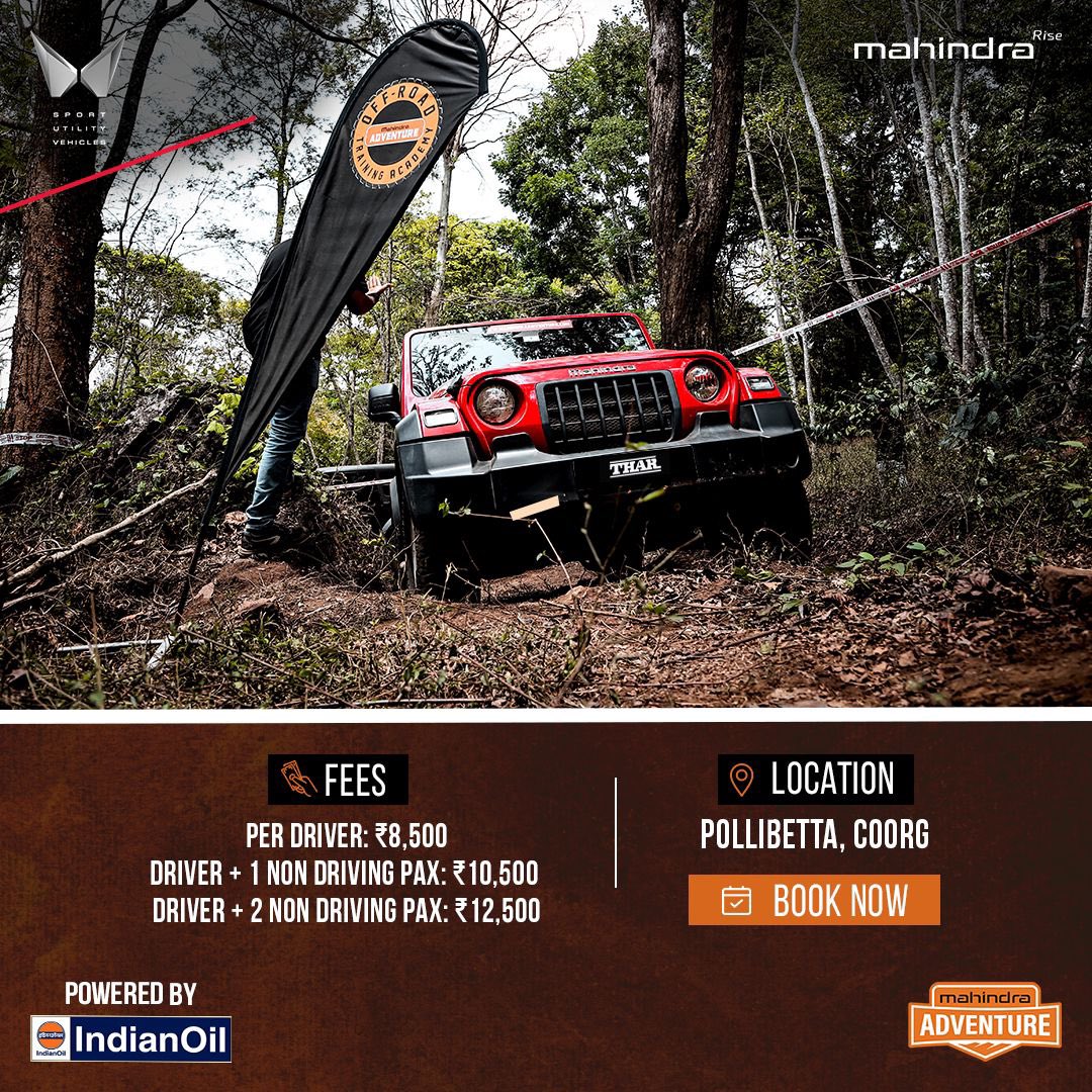 MahindraAdvntr's tweet photo. Life's too dull without some 4x4 adventure! Join the thrill at #GettingDirtyCoorg

Register now for the event happening on 8th June 2024. #Linkinbio.

#MahindraAdventure #Adventure #4x4 #Offroading #Coorg #Karnataka https://t.co/EIvVj61rqf