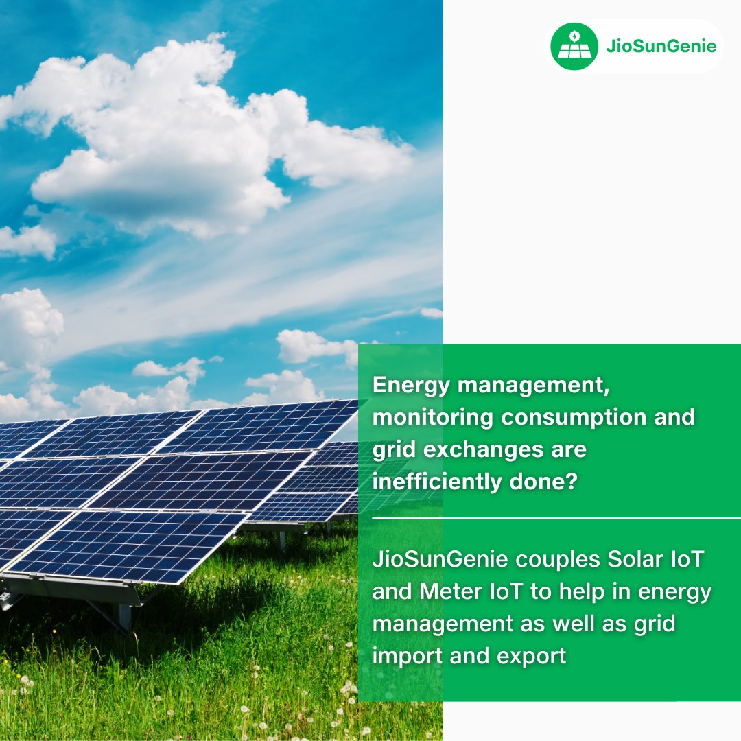 TruePower__'s tweet photo. In the realm of energy management, hurdles like accurate metering is a major barrier. ☀️

🌱 Let's illuminate the future together with JioSunGenie! 

For any queries please email: ravindra4.B@ril.com

#SolarPower #EfficiencyOptimization #MarketGrowth #JioSunGenie #SolarEnergy https://t.co/K0KpdmESHK