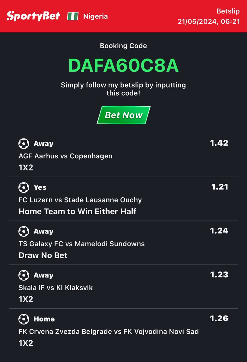 Reliable 3+Odds Sportybet Code: DAFA60C8A Visit Betwizad.com for More Prediction & Tips