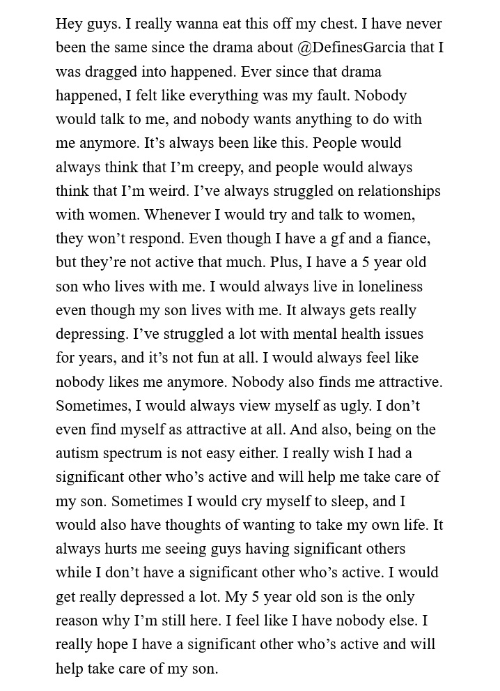 RicochetRP1's tweet photo. I really need to get this off my chest. I really hope y'all have the time to read this... https://t.co/ejUk557qMZ