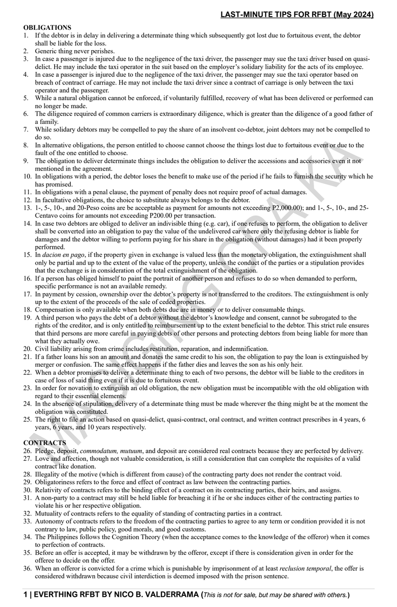 Here's the Last-Minute Tips for the CPALE May 2024 on RFBT by NBV.

bit.ly/4bJ2KKs

IMPORTANT NOTE: This document is not meant to replace adequate review time and reputable reference materials in preparation for the CPALE. This is merely a supplementary aid and should