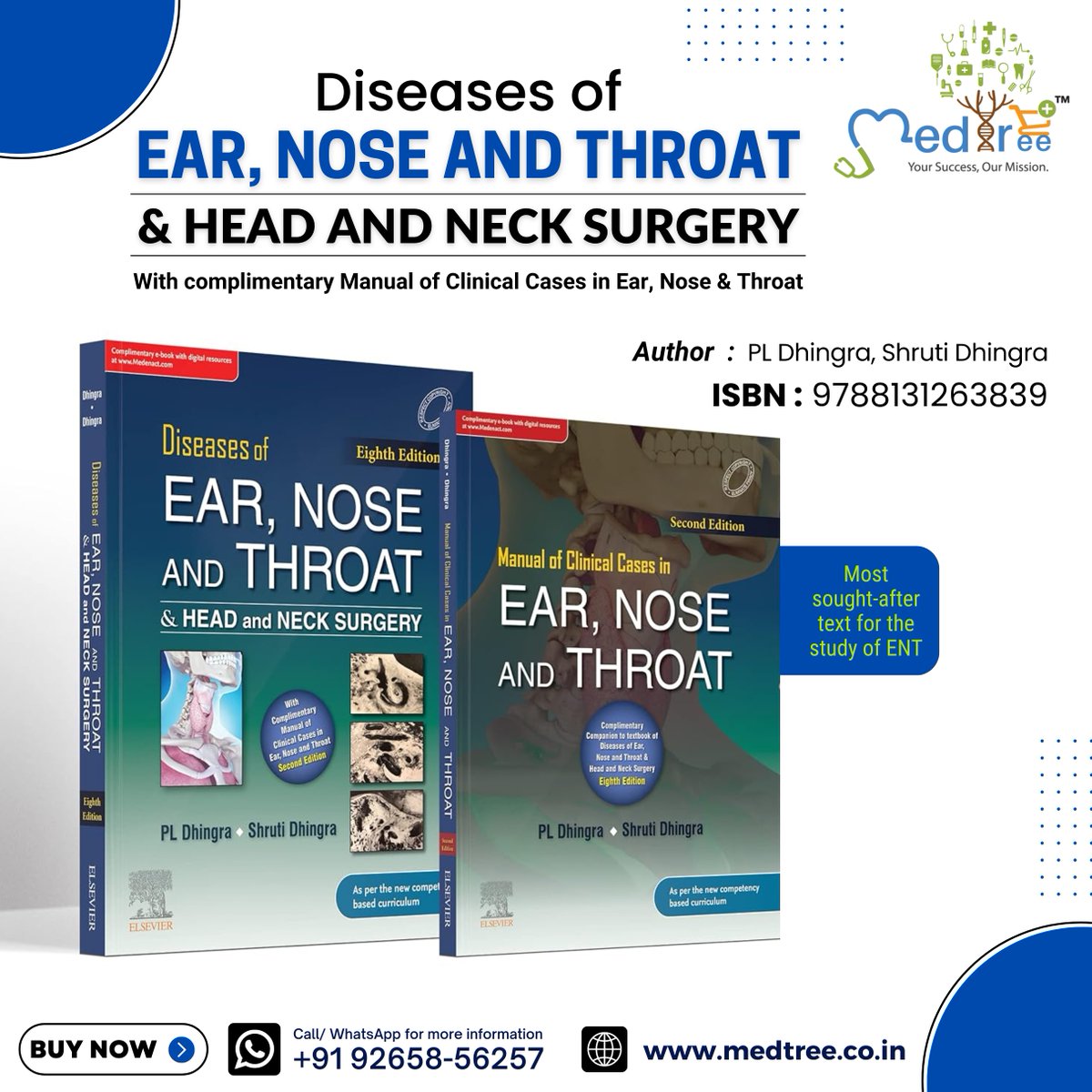 Diseases of Ear, Nose & Throat & Head & Neck Surgery, 8e
Buy: medtree.co.in/product/diseas…

#exampreparation #medicaleducation #medicine #entstudent #medicalstudent #clinicalcases #medicalstudent #medicalstudents #MedEd #ENT #elsevier #MedTree #buyonline #onlinebookstore #medtreeindia