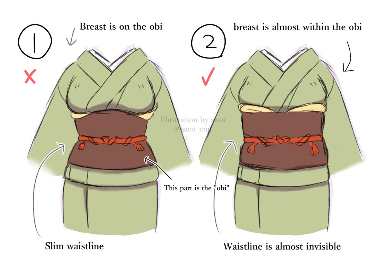 How I draw a woman with large breasts wearing a kimono (someone was worried about this, so I drew it)