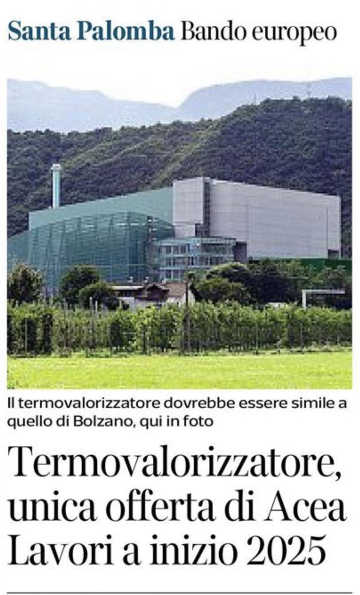 CislRomaRieti's tweet photo. Oggi su 
Corriere della Sera 
Il Messaggero
Il Tempo

Rassegna Stampa con l’intervento di Enrico Coppotelli su Termovalorizzatore #Roma dove ieri è stata aperta la busta della gara pubblica. https://t.co/JAIJnbtZAv