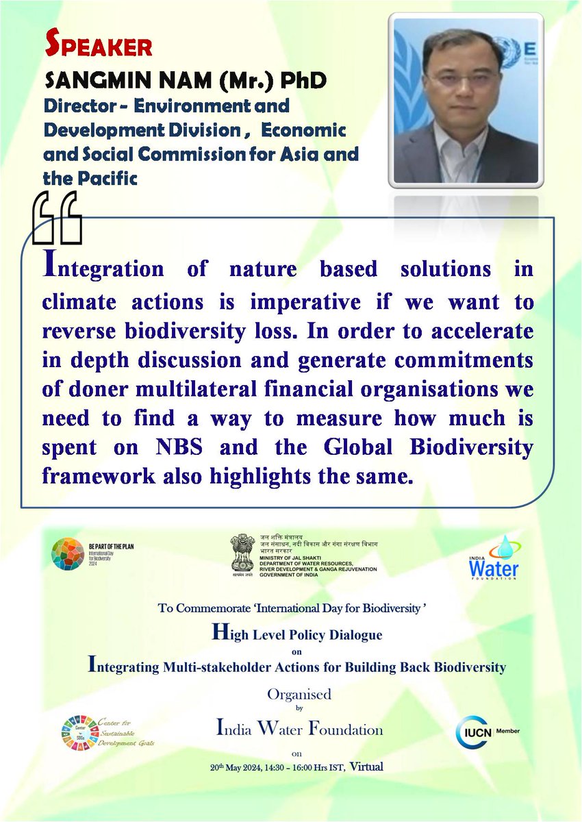 #GlobalBiodiversity #NBS #ClimateAction #SocietyApproach #GlobalBiodiversityFramework #CBD #Nature #Ecosystems @UNESCAP @hdavidcooper @drarvindkumar1 @UNBiodiversity @BESNet_UNDP @drarvindkumar1 @FAO @JalShaktiMin @IUCN @pgyamtsho @sshwetatyagi @saravanakr_n @moesgoi