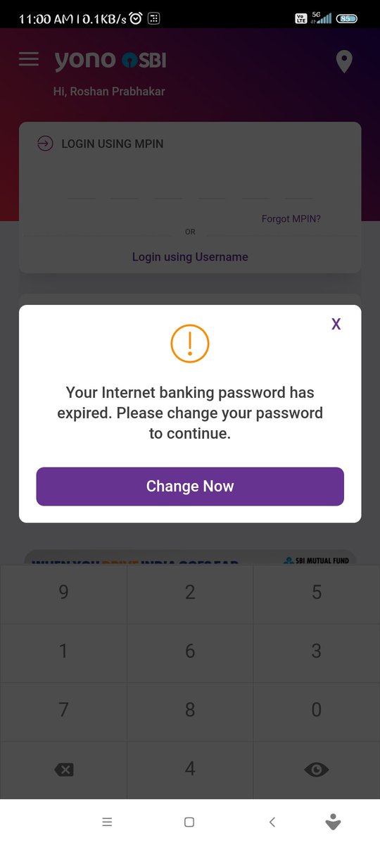 imrprabhakar's tweet photo. @TheOfficialSBI Unable to use YONO for the last 3 months. First, I'm unable to use MPIN to login, it says password expired and when I go to change it through ATM Card Number and PIN, following windows pops up. https://t.co/r0lTT6Sz3z