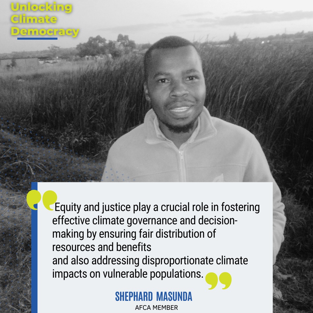 #Equity and #Justice remain key inputs to climate governance,it can't be business as usual when the most affected are given the short end of the stick in climate financing. Building climate resilience require financing. #MoneyWhereItsNeeded #AfcaCommunity @YetTrust @NatalieGwat