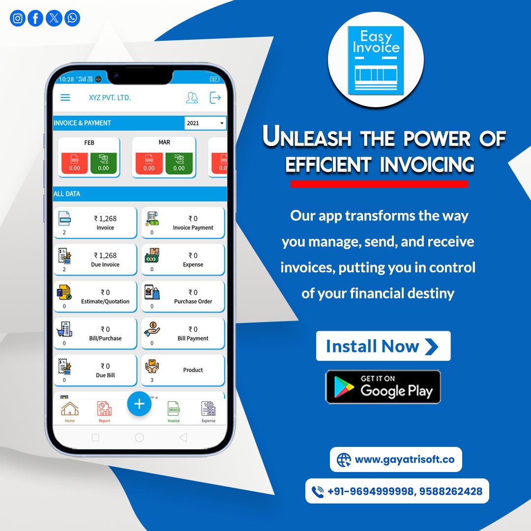 Transform your invoicing with Easy Invoice Pro!  Manage, send, & receive invoices effortlessly.  Get in control of your finances today!
#EasyInvoice #easyinvoiceproapp #invoicemakerapp #InvoiceManagement #invoicequotationmanager #ProfessionalInvoicing #InvoicingMadeEasy