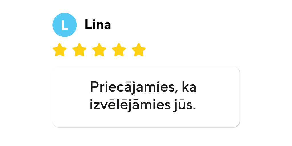 Klientu apmierinātība ir mūsu prioritāte 😊 Paldies, ka augstu vērtējat mūsu darbu 🫶