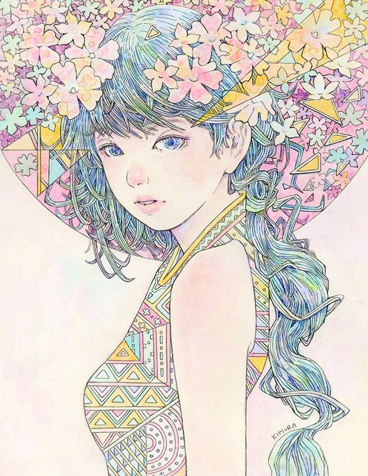 「blue hair sleeveless」 illustration images(Latest)｜5pages