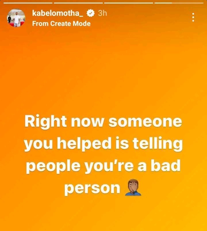 MDNnewss's tweet photo. Kabza De Small on his IG stories 🤔 

"Right now someone you helped is telling people you're a bad person 🤦🏾‍♂️" https://t.co/BQhYdpYFaf