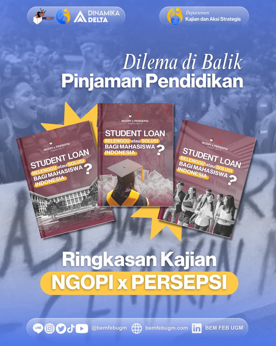 bemfebugm's tweet image. [Student Loan: Belenggu atau Solusi Bagi Mahasiswa]

Menempuh pendidikan adalah investasi. Namun pemerintah 
 menerapkan student loan yang diketahui memiliki problematika. Mari cari solusi untuk meringankan beban pinjaman mahasiswa.

#BEMFEBUGM #FEBUGM #UGM X Dema Justicia