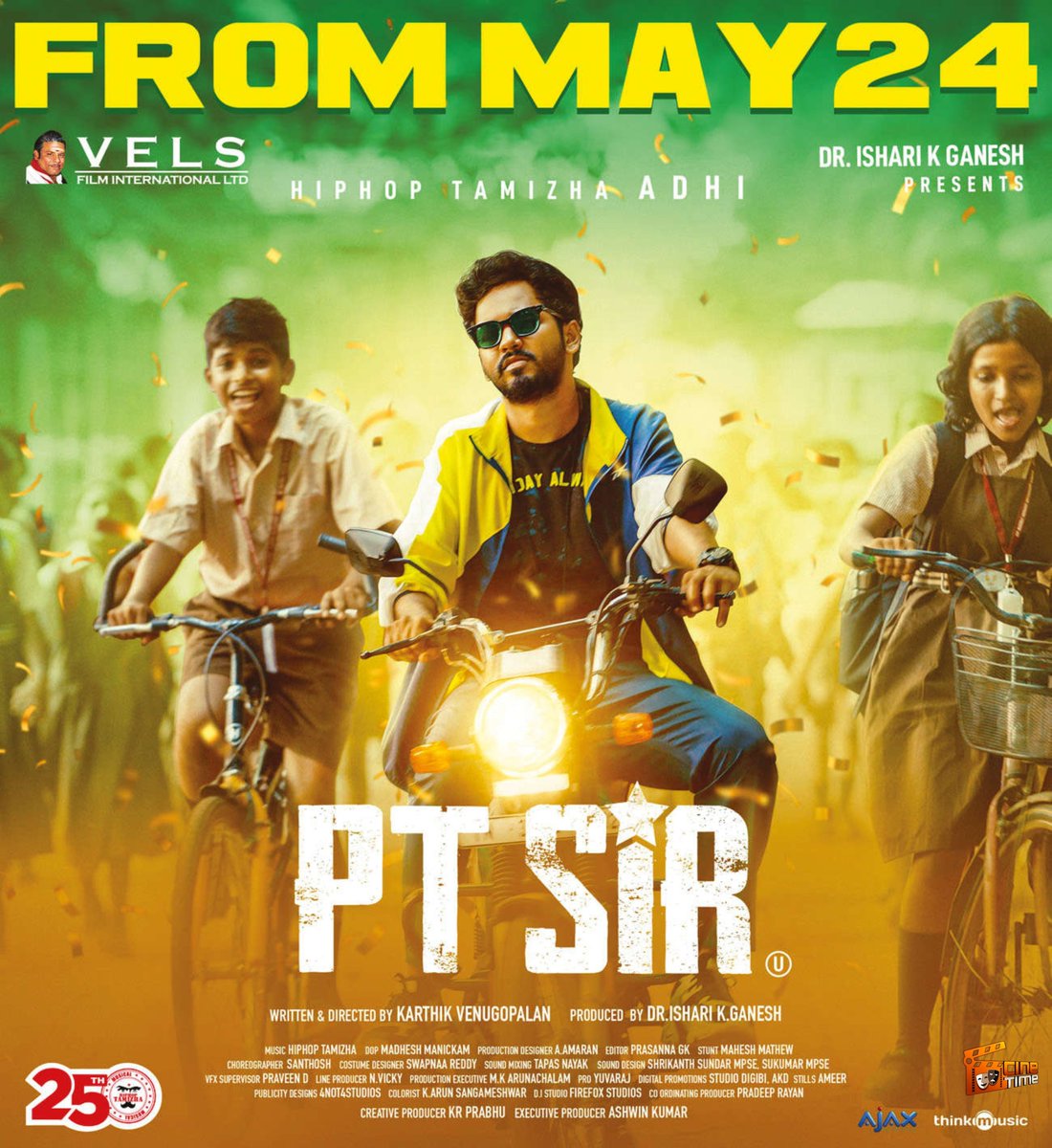 .@hiphoptamizha's #PTSir from May 24th! Positive reports from those who already watched this flick! Gonna be a super positive film for Vels this year!