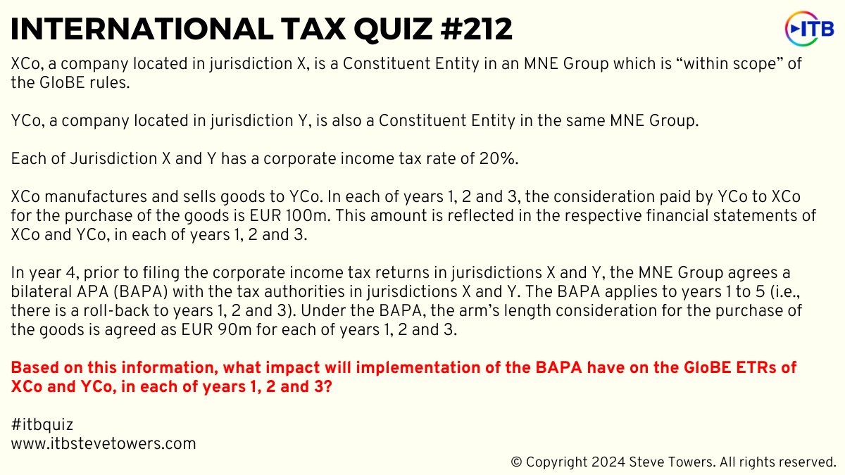 New #ITB Quiz Question!

Want to test out your knowledge on International Tax? Visit our International Tax Quiz page (itbstevetowers.com/international-……) and see if you can answer all of our previous quiz questions.

#internationaltaxquiz #internationaltax