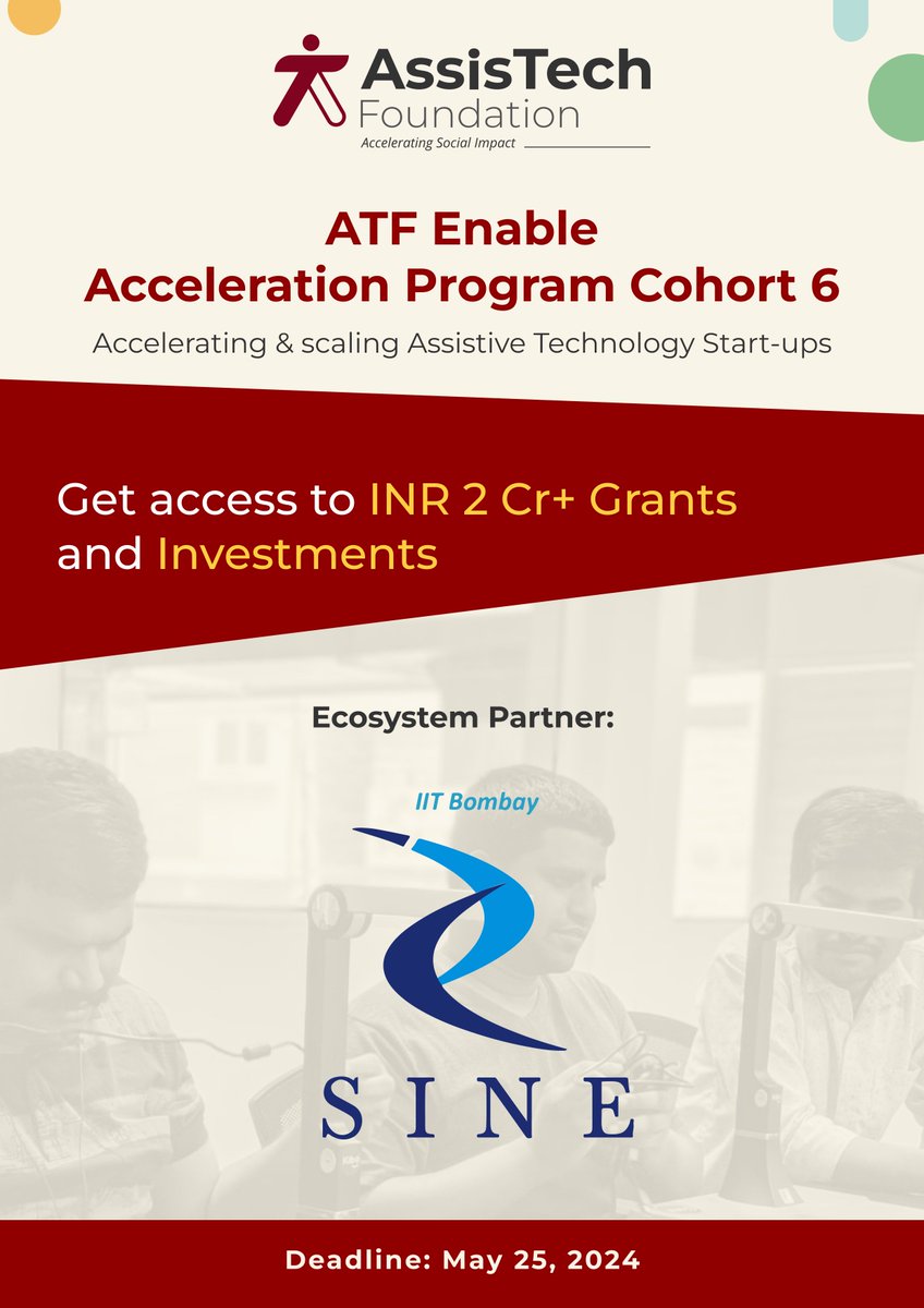 SINEIITB's tweet image. APPLY NOW!
Application Form Link: bit.ly/3QSXo7i
Deadline - May 25, 2024

In case of any queries or concerns, please reach out to operations@atflabs.org

#ATF #AccelerationProgram #Grant #Investments #TechnologyStartups