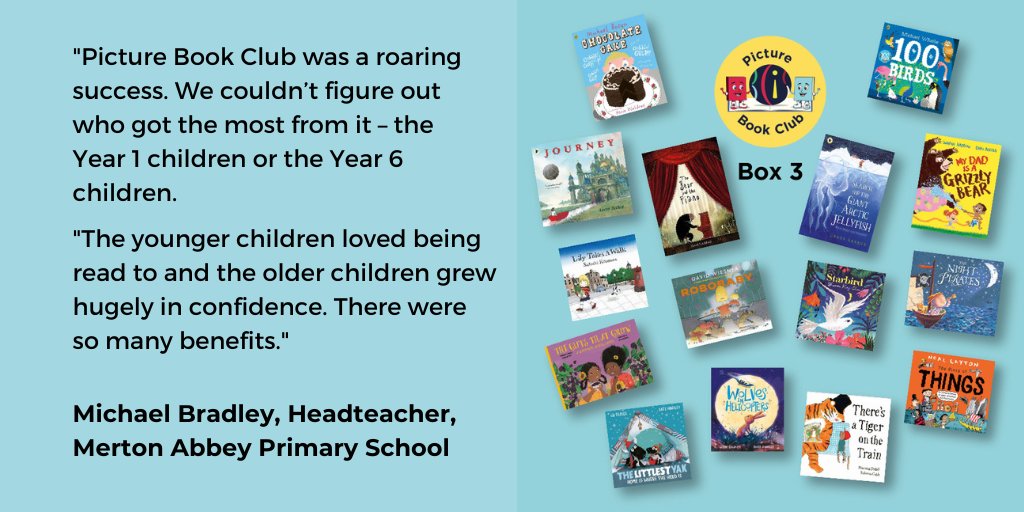 Teachers asked us to develop Picture Book Club. So we adapted our peer-led model for Y5/Y6 with Y1. All the resources for UK primaries - stickers, booklets, training, and 15 delightful books - for only £125. Choose from 3 boxes! buff.ly/41jttJs #RfPMadeEasy #RfP