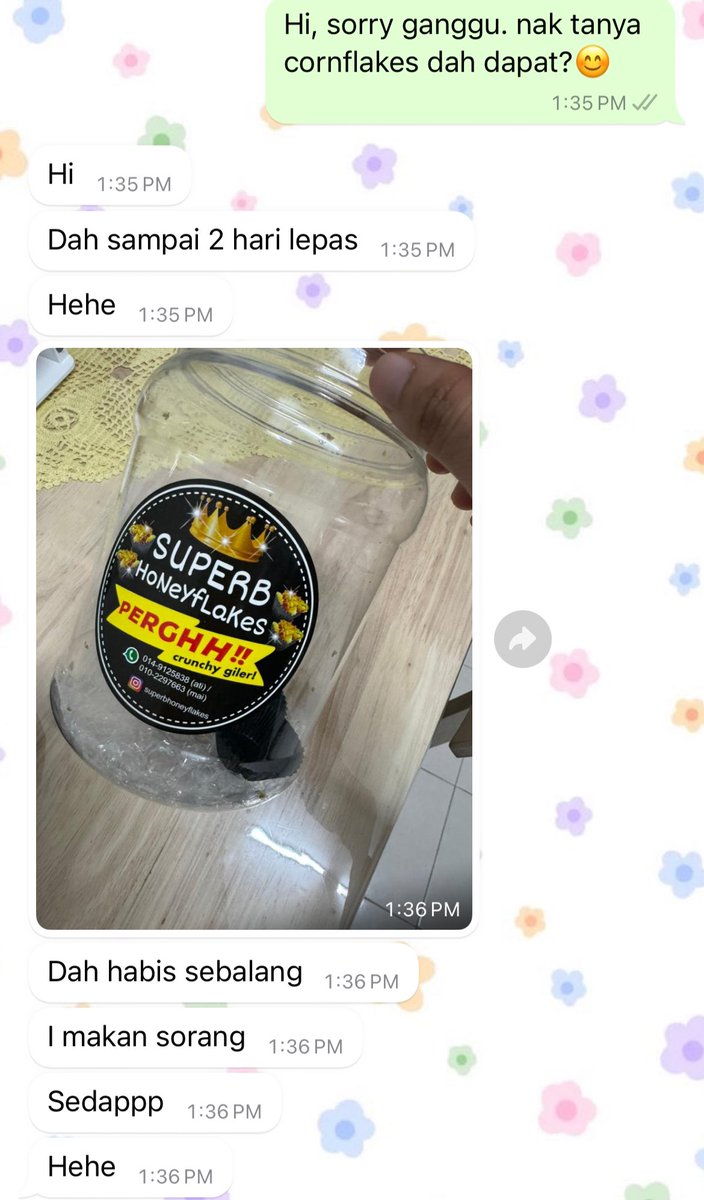 _Aiera's tweet photo. kan i dah cakap, 1 balang cornflakes madu ni sorang pun boleh habis😂

nasib baik RM14 je, boleh la beli banyak buat stock🤭 https://t.co/Op12IoZOLj