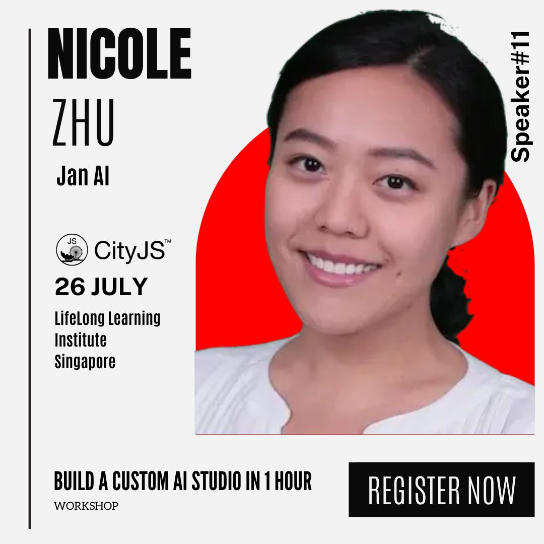 Special workshop on where you can learn how to build a Custom AI Studio in 1 Hour will be held at #CityJSSingapore by @0xsage Get your tickets now singapore.cityjsconf.org #ArtificialIntelligence #javascript #singapore