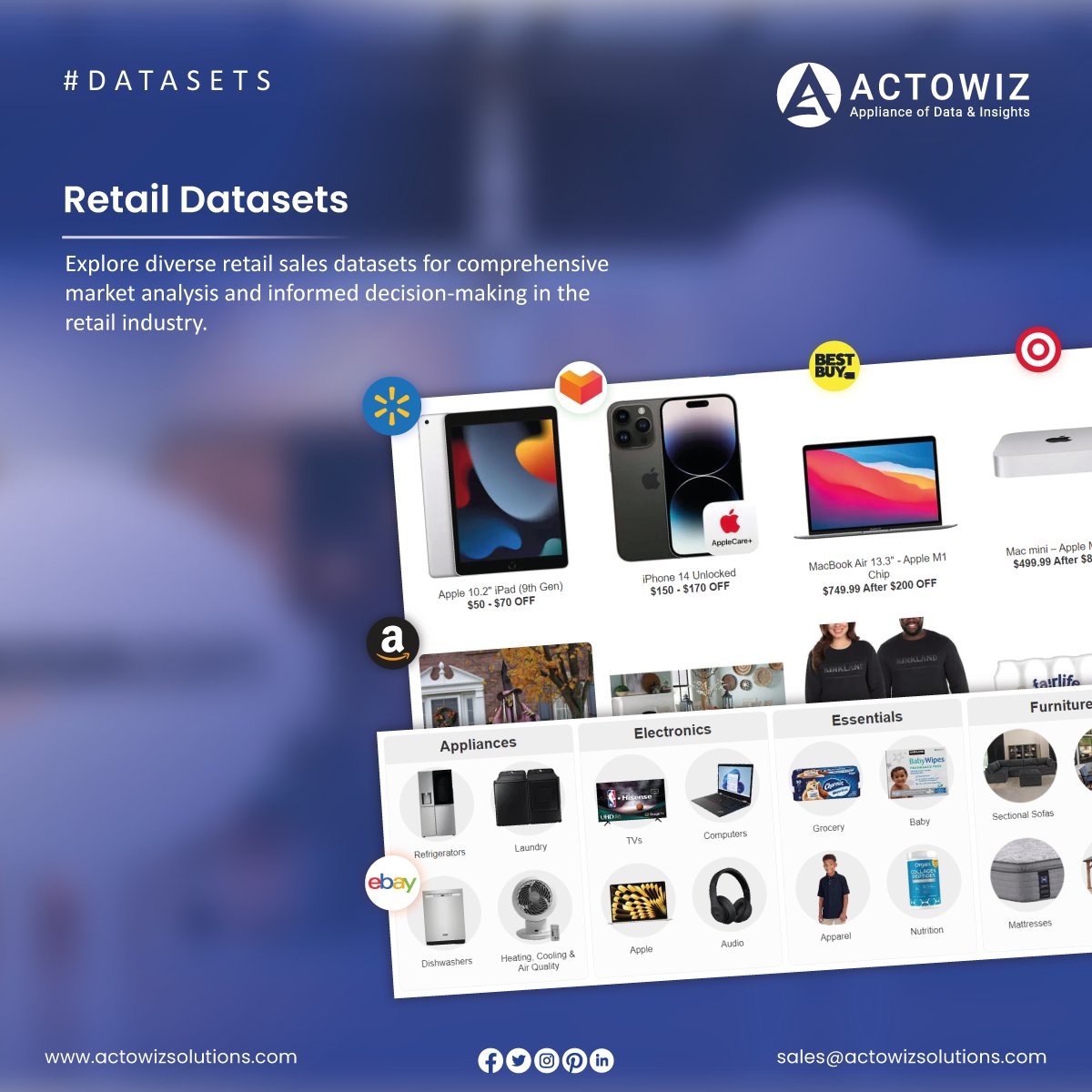 #RetailDatasets - Gain comprehensive insights into #retailsales with our detailed datasets. Analyze trends, optimize inventory, and enhance your #businessstrategies with precise #retailsalesdata. actowizsolutions.com/retail-dataset… #RetailDataAnalytics #actowizsolutions #usa #uk #Uae