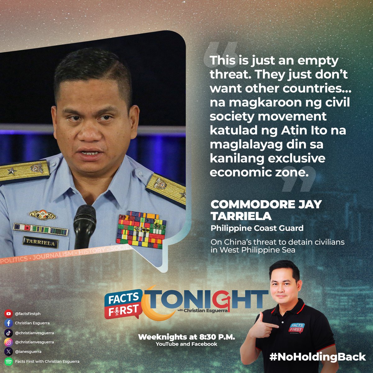 China Coast Guard, mang-aaresto na sa West Philippine Sea? Watch our #FactsFirst episode with Commodore @jaytaryela here: youtu.be/O1tdweGITVw