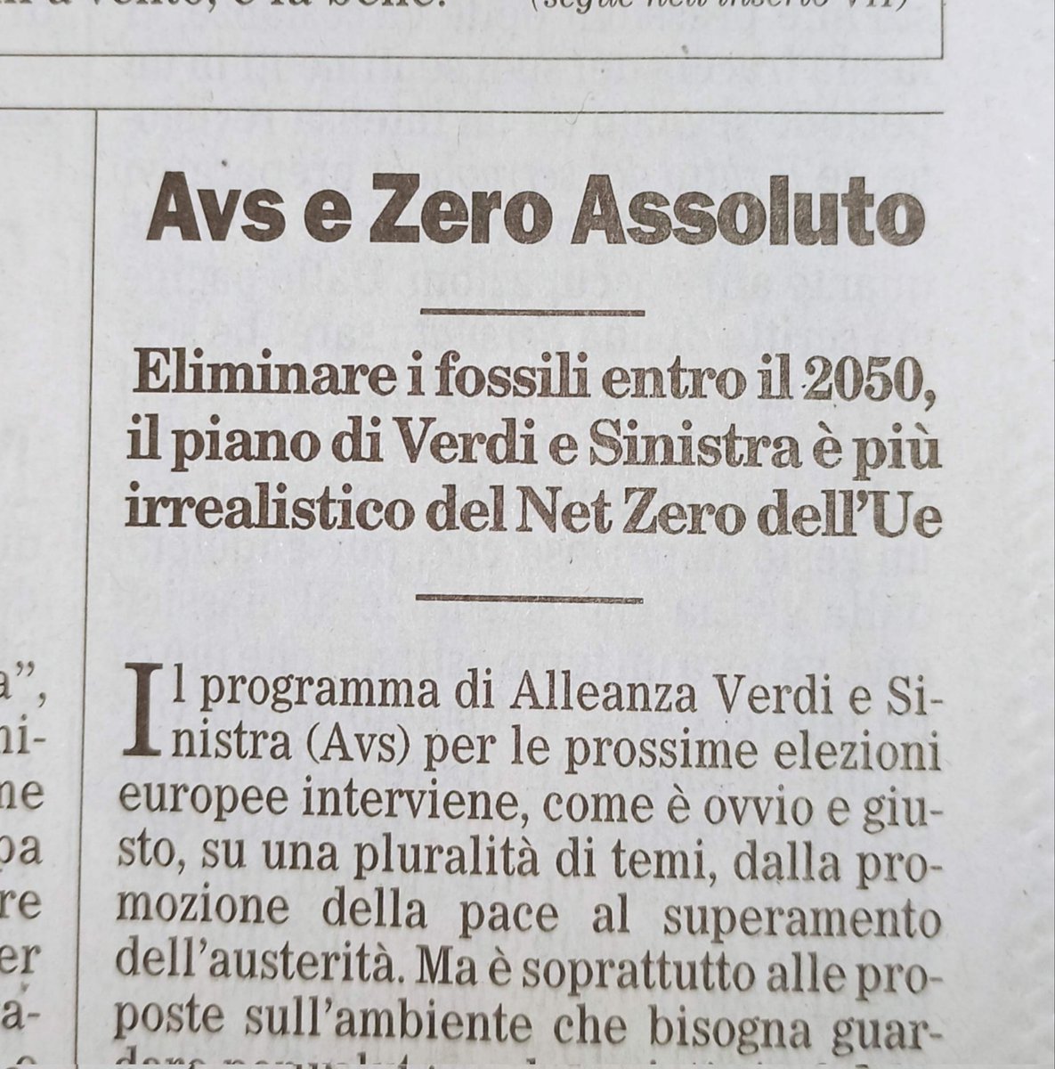 Transizione, #rinnovabili, efficienza energetica... il programma di @Verdi_SI_Europa: lo Zero Assoluto. Da leggere @CarloStagnaro e @lucianocapone su @ilfoglio_it di oggi ⚡⚡⚡