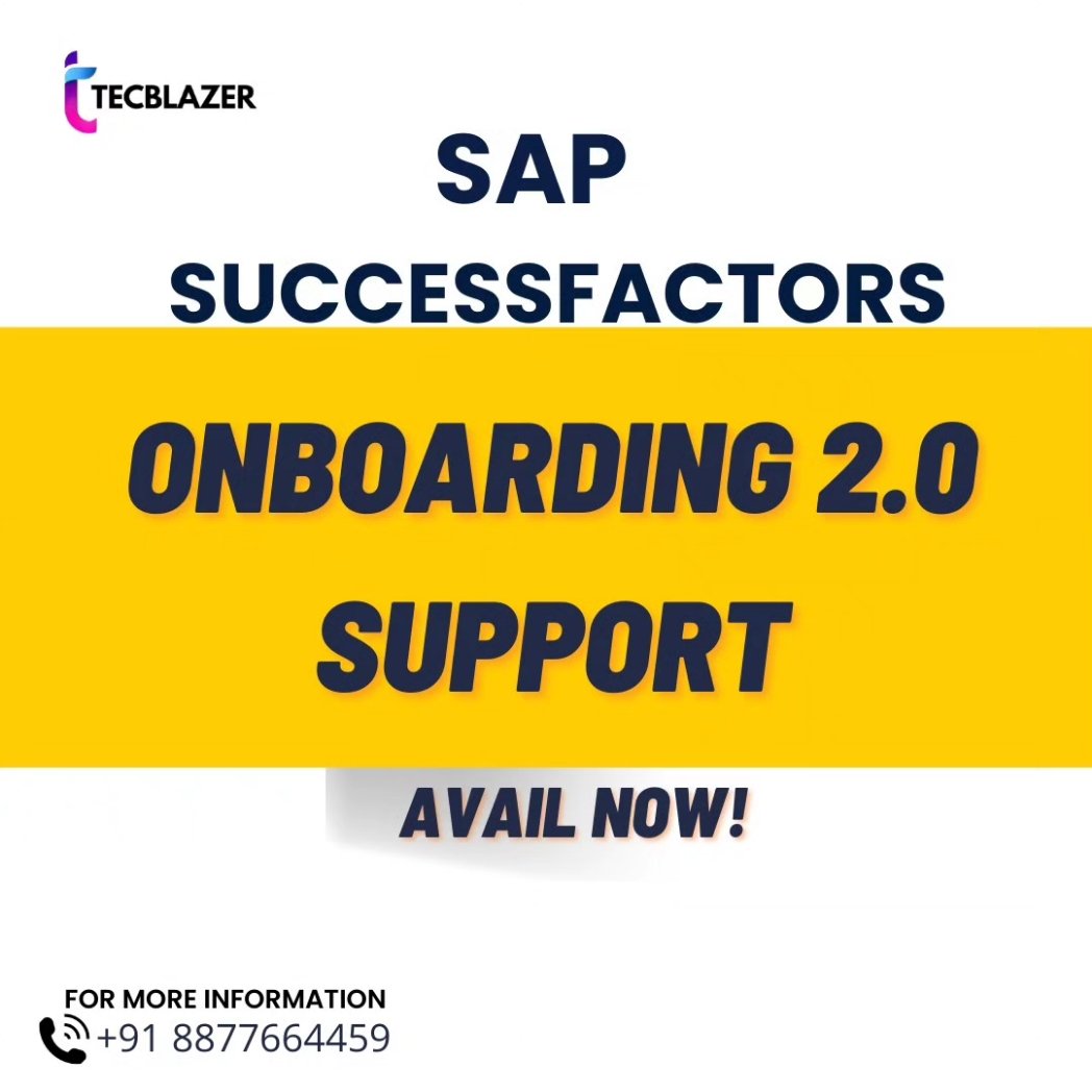 'Unlock the potential of seamless onboarding with our SAP SuccessFactors Onboarding 2.0 module training. Empower your team to master the art of welcoming new hires and cultivating a culture of excellence. Enroll now at Tecblazer  Institute!'