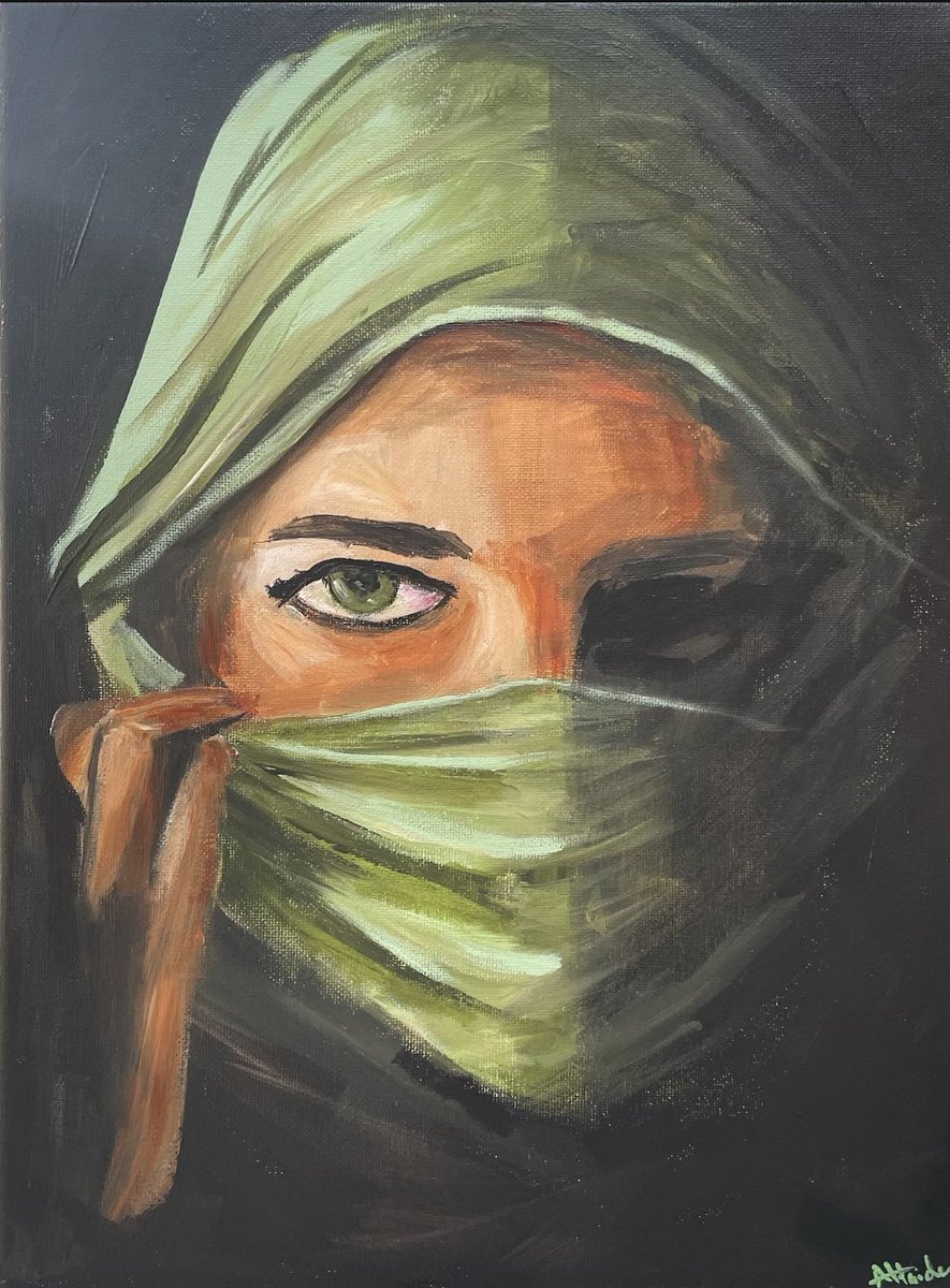 Aisha Haider Olive Green Veil Acrylics 16” x 20” artwork500.co.uk/product/olive-… 📩 PM For Further Enquiries 🚚 Free Postage Throughout the UK 📲 Klarna, Clearpay Optiins Available #bradford #leeds #manchester #london #westyorkshire #birmingham #yorkshire #huddersfield #sheffield #uk