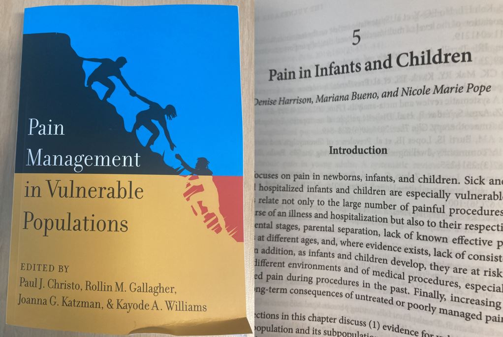 Thanks <a href="/DrPaulChristo/">Dr. Paul Christo</a> &amp; Editorial team &amp; <a href="/mari_bueno/">Mariana Bueno</a>  <a href="/NickyPope16/">Dr Nicole Pope</a> for opportunity to include chapter in book about #Pain in #vulnerable populations. Including infants, children is so important - It all starts with the babies 
<a href="/UniMelbMDHS/">UniMelb MDHS</a> 
<a href="/PICH_pain/">PICH</a> 
<a href="/KidsInPain/">Solutions for Kids in Pain</a> 
<a href="/childpainSIG/">Pain in Childhood</a>