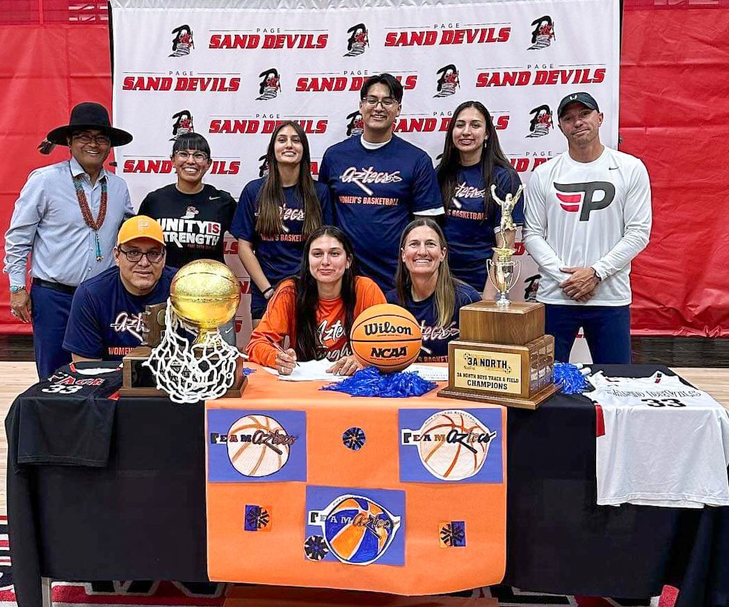 Congratulations to Sofia Cambridge (Navajo), out of Page High School in Arizona, who signed her letter of intent to continue her education and basketball career at Pima Community College in Arizona. 
#NativePreps #Navajo
