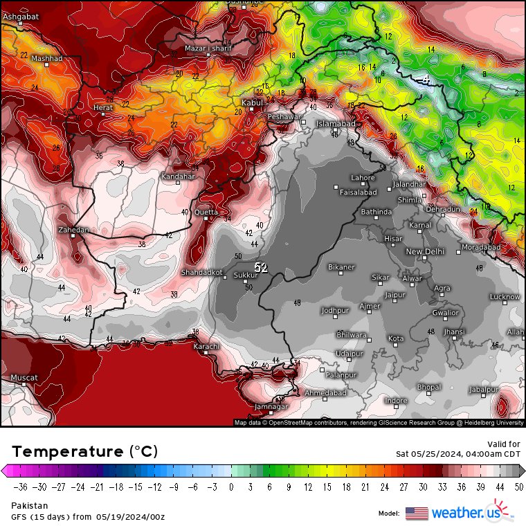 🛑 شدید گرمی 🌡️ کی لہر کا الرٹ!!
 اس ہفتے کے دوران سندھ اور پنجاب کے میدانی علاقوں میں 21 سے 23 مئی کے دوران دن کا درجہ حرارت معمول سے 04 سے 06 ڈگری سینٹی گریڈ زیادہ اور 23 سے 27 مئی کے دوران 06 سے 08 ڈگری سینٹی گریڈ زیادہ رہنے کا امکان ہے۔
اس دوران پنجاب اور سندھ کے وسطی علاقے