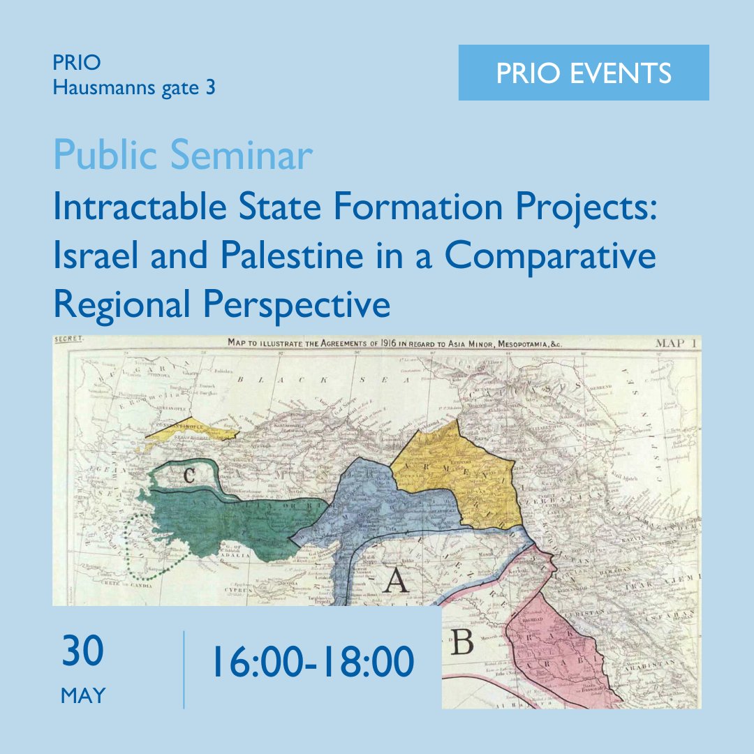 How did developments in pre-1948 Palestine set the stage for today's Israeli-Palestinian conflict? Join PRIO for a seminar co-hosted with @samfunnsforsk, to explore Britain's colonial pacts with Palestinians and the Zionist movement. Sign up here ➡️ prio.org/events/9141