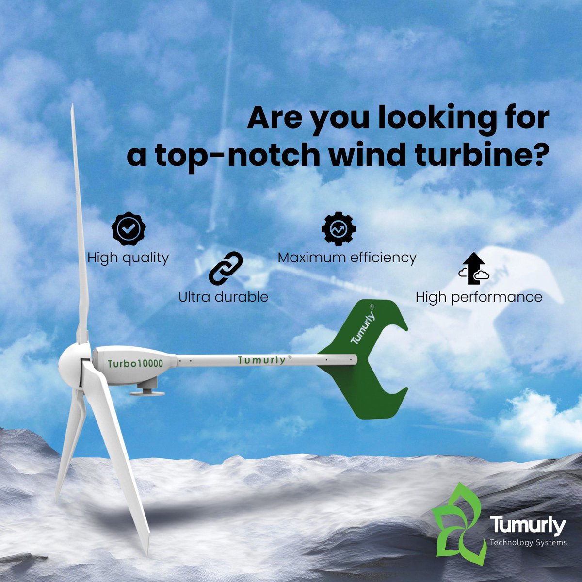 tumurly's tweet photo. 🌬️💨 Are you looking for a top-notch wind turbine?

🌟 High quality
💪 Ultra durable
🔄 Maximum efficiency
🚀 High performance

#tumurly #windturbine #tumurlyturbo #turboseries #sustainability #renewableenergy #windenergy #energy https://t.co/oPXpXsUUHt