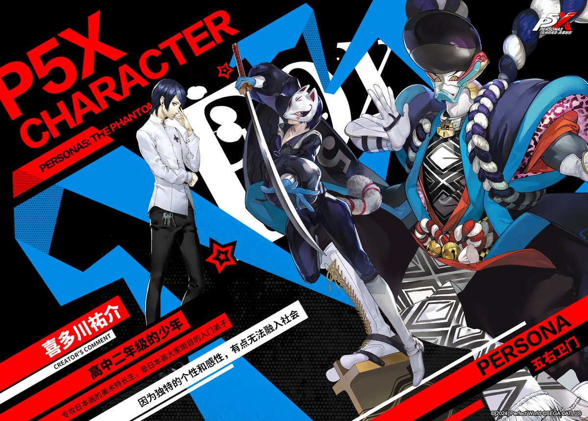 'P5X Archives - Kitagawa Yusuke'
A second-year high school boy.
An art student specializing in Japanese painting, he is an introductory disciple of Madarame, a master of Japanese painting.
Because of his unique personality and sensibility, he is unable to integrate in society.