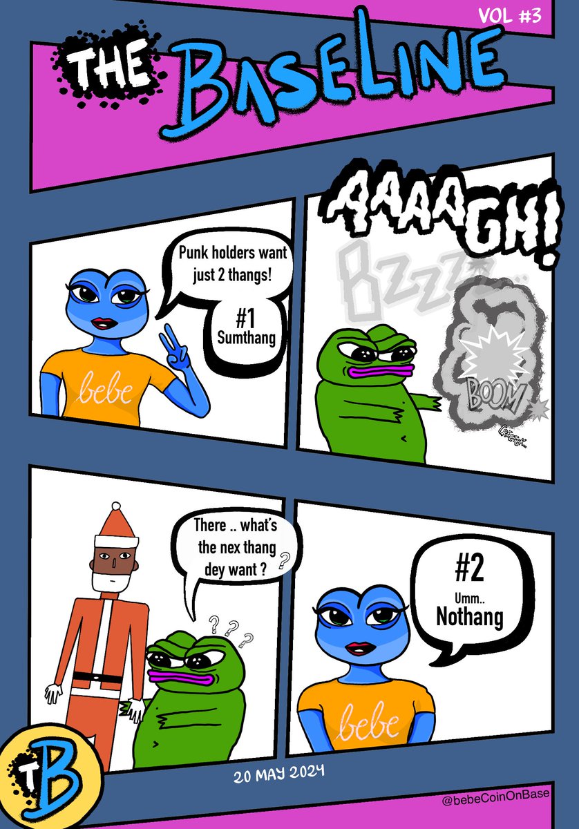 bebecoinonbase's tweet image. Tis time for some #Baseline #memeNews, $bebe! 😆
This time, featuring our fren from a green mother - @bomefers

[Just for fun - #bebe's all about 💙✨] 
[@boldleonidas vibes 🐸]

#cryptopunk #MemeMedia #meme