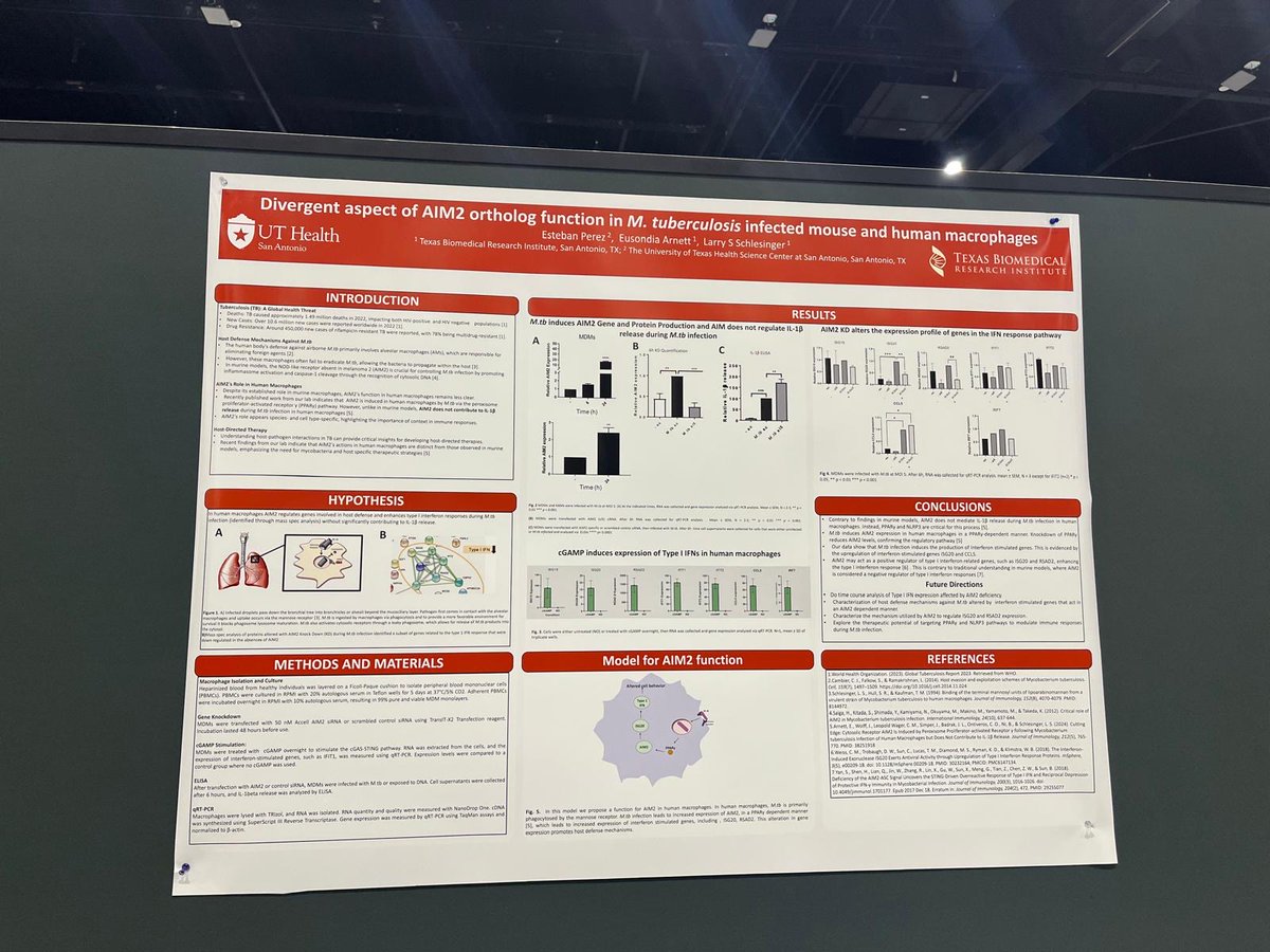 Dr. Estaban Perez (PGY-2) presented a #LateBreaking study in #ATS2024. His research is part of his doctoral project focusing in the host defense mechanisms against M. tuberculosis🔬🦠. 

@atscommunity #TB