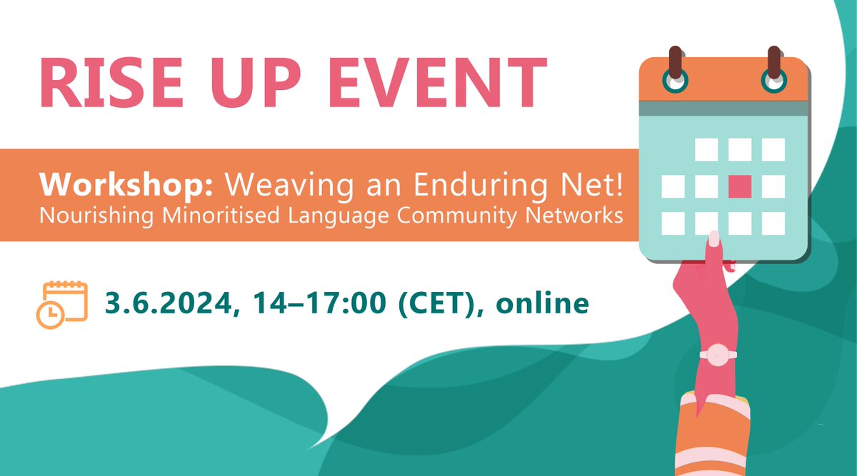 RISEUP_HE's tweet photo. Don't miss out on our next online event! 📢
Join us on 03.06. for insightful presentations on minoritised language community networking, opportunities to connect to other language activists, and interactive workshop sessions!
https://t.co/HSvCsjCkNY

#LanguageActivism #Networking https://t.co/8C0QsqLcJ1