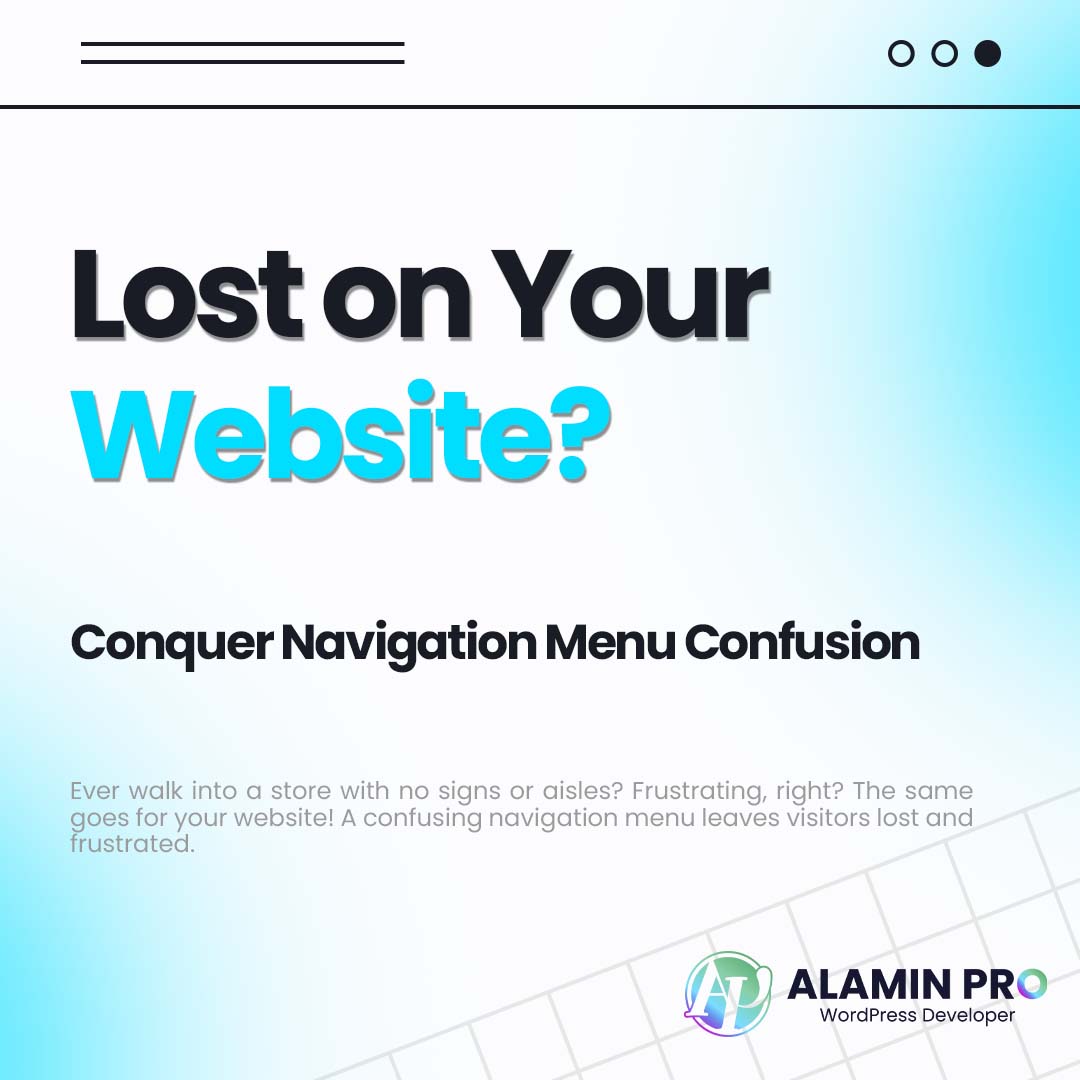 alaminpros's tweet image. Lost on your website?  A confusing navigation menu is like a store with no signs!  Make a great first impression with a clear & concise menu. #navigationmenu #website