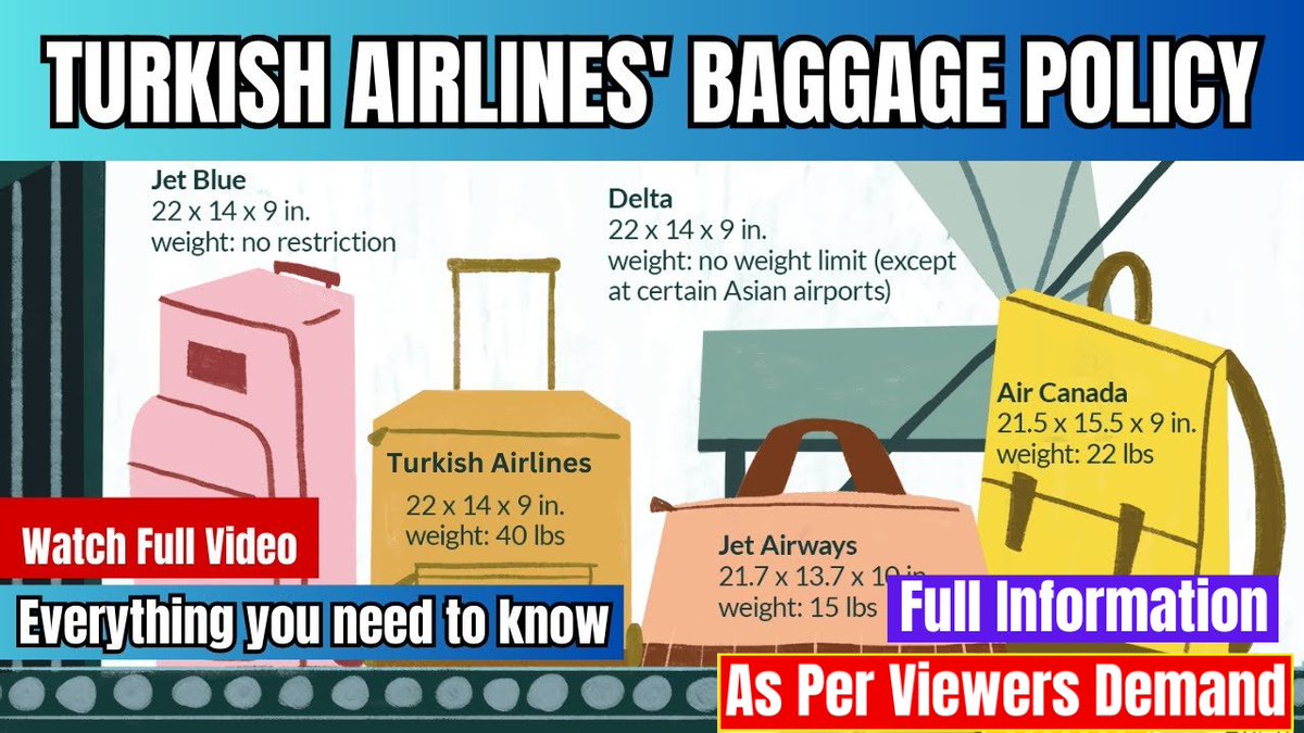 Turkish Airlines Baggage Policy | Everything you need to know about carry-on luggage rules Watch Now- youtube.com/watch?v=tCZjcU… #TurkishAirlinesBaggage #TurkishAirlinesBaggagePolicy #TurkishAirlinesCarryOn #TurkishAirlinesCheckedBags #TurkishAirlinesExcessBaggage