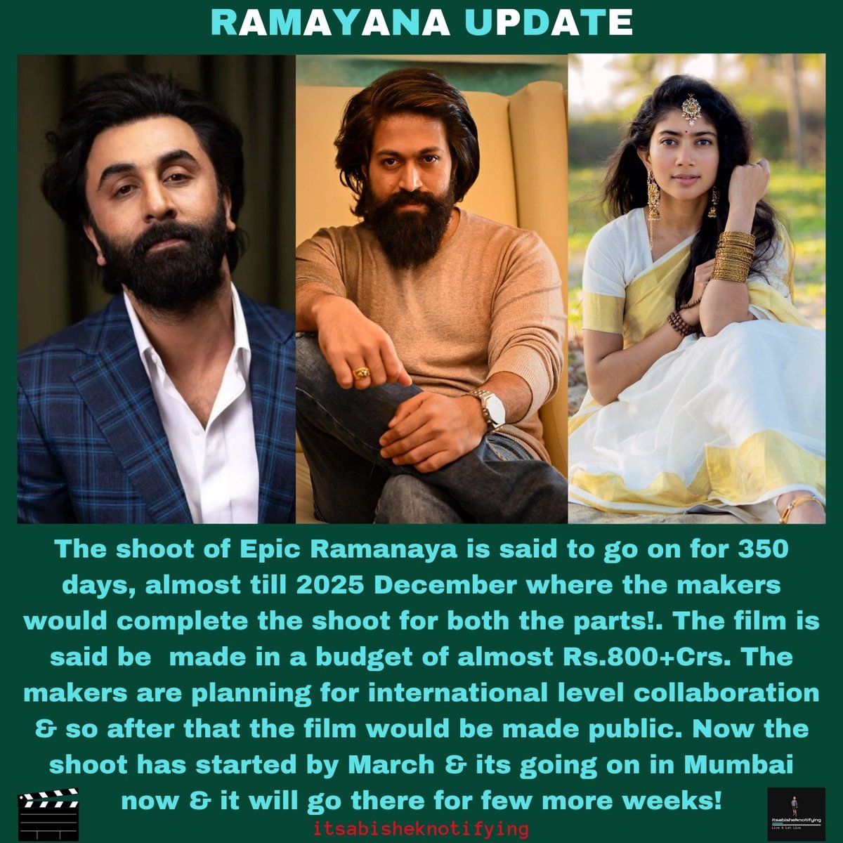 #Ramayana shooting to go till December 2025 with 350 days of shoot planned for completing both the parts with the budget being around 800Crs+ for a part. But currently stalled due to a copyright infringement case by #MadhuMantena

#RanbirKapoor #SaiPallavi #Yash #Bollywood