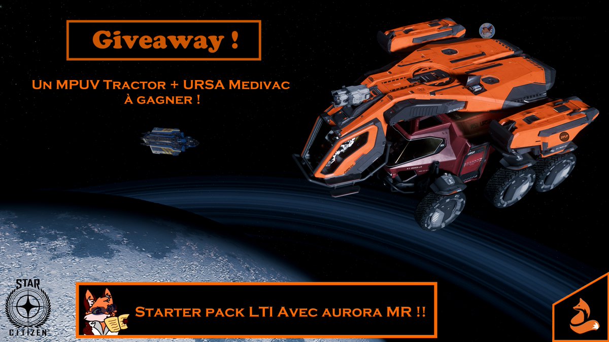 ThecreeperEB (@thecreepereb) on Twitter photo 🦊#Giveaway time !! En ce moment, c'est un Pack Ursa Medivac + MPUV Tractor à gagner, il est offert par <a href="/CloudImperium/">Cloud Imperium Games</a> en plus 😁
Pour participer ? c'est juste là ! 🎉
gleam.io/ocpgL/giveaway…
TAS le Jeudi 13 juin à 16h (UTC+2)🥳 🦊#Giveaway time !! En ce moment, c'est un Pack Ursa Medivac + MPUV Tractor à gagner, il est offert par <a href="/CloudImperium/">Cloud Imperium Games</a> en plus 😁
Pour participer ? c'est juste là ! 🎉
gleam.io/ocpgL/giveaway…
TAS le Jeudi 13 juin à 16h (UTC+2)🥳