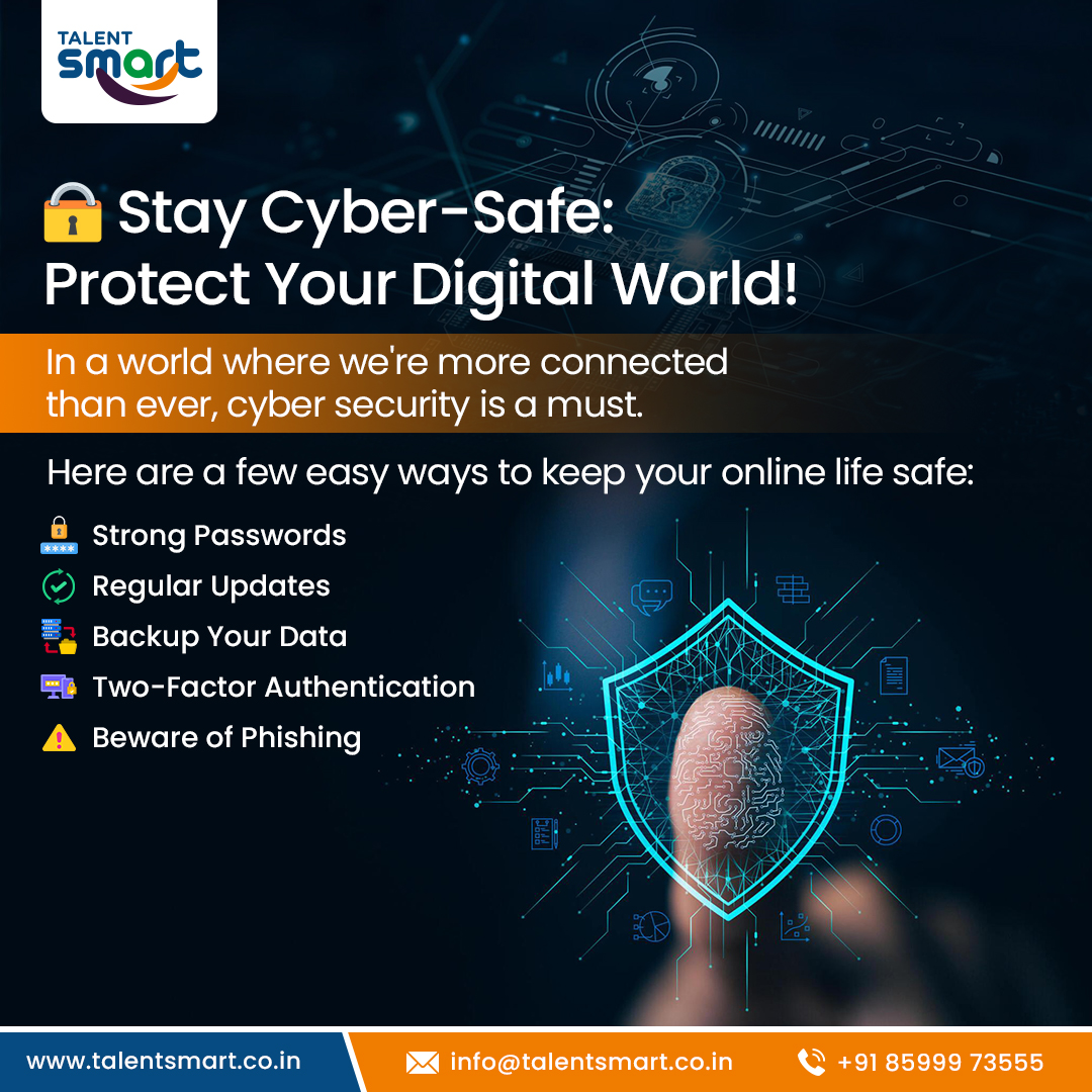 🔒 Stay Cyber-Safe: Protect Your Digital World! 🔒 | @talentsmartco
.
.
.
.
.
#cybersecurity #itsecurity #informationtechnology #cybermonth #cybersafe #protection #pentationtesting #digitaltransformation #digitalworld #softwareservices #aitool #aisoftware #artificialintelligence