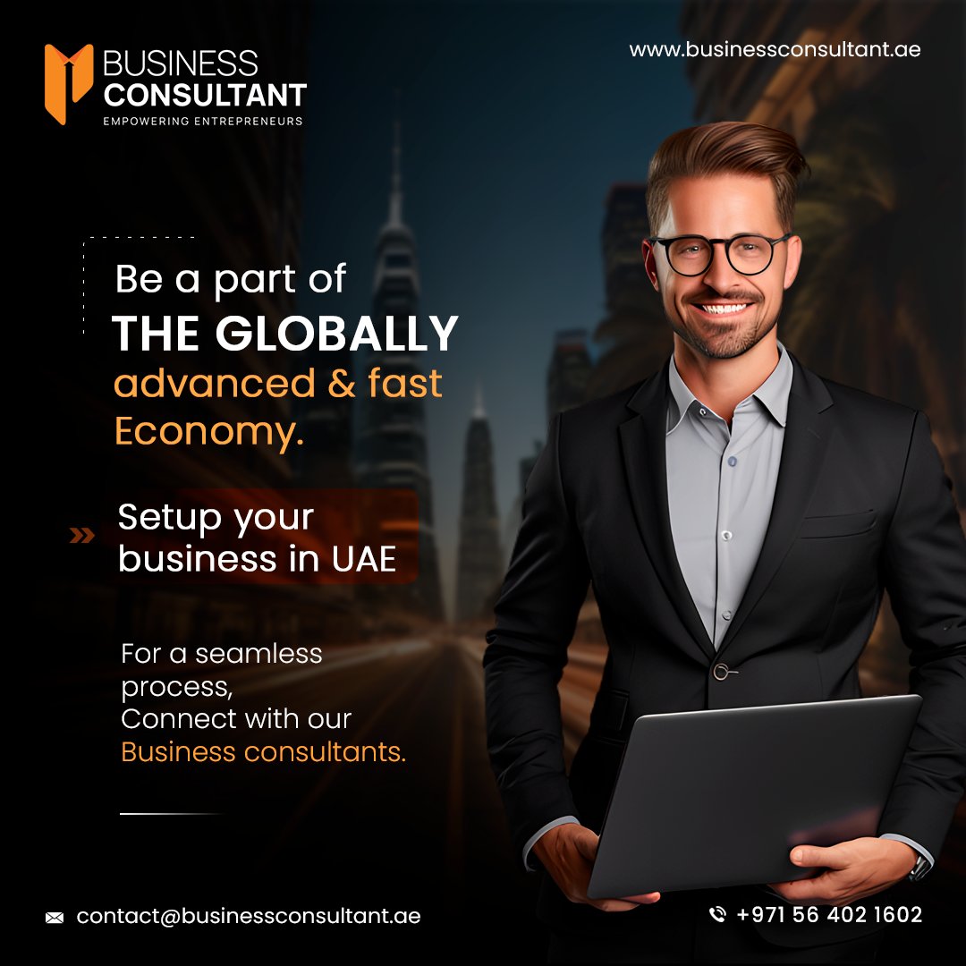 UAE's dynamic economy is booming! 
As a global hub of innovation and rapid growth, it offers unparalleled opportunities in technology, finance, and trade. 

Connect with us for more information:

📞 +971 56 402 1602
📧 contact@businessconsultant.ae