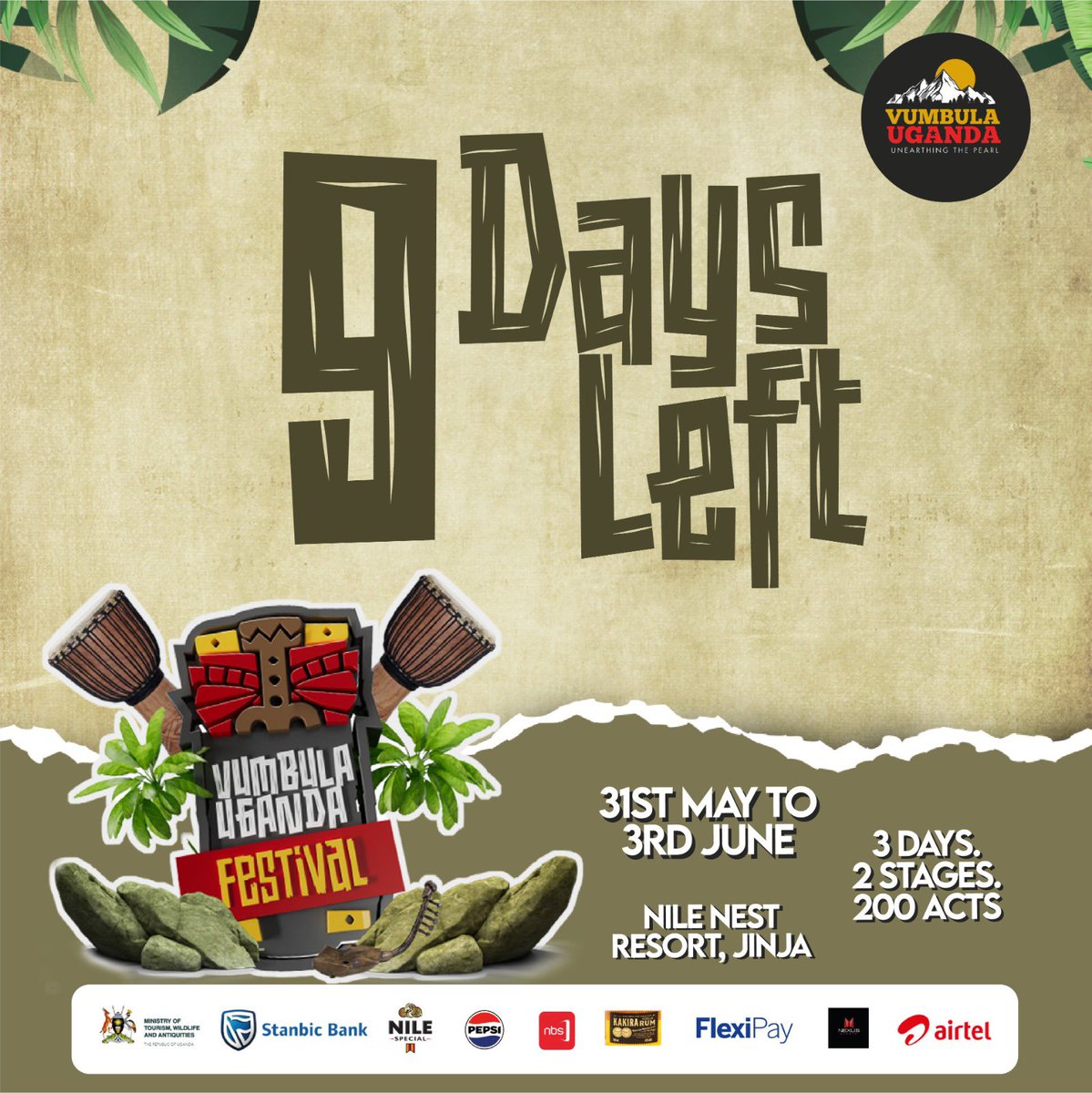 Have you got your #VumbulaUgandaFestival ticket yet? 

With just 9 days left until the biggest tourism festival, don't miss out! Purchase your tickets now on FlexiPay.

#GreeningTheNile