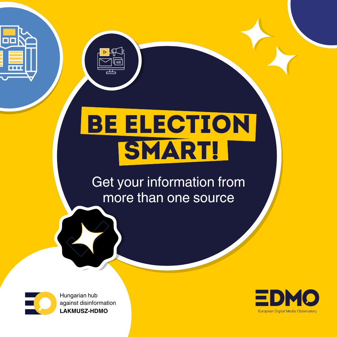 HdmoHub's tweet photo. 📲 GET YOUR INFORMATION FROM MORE THAN ONE SOURCE!
📲 TÁJÉKOZÓDJ TÖBB FORRÁSBÓL!
#beelectionsmart #EDMOeu #HDMO @lakmusz_hu @MertekMonitor @Pol_Cap @AFP https://t.co/jOQagvPHEn