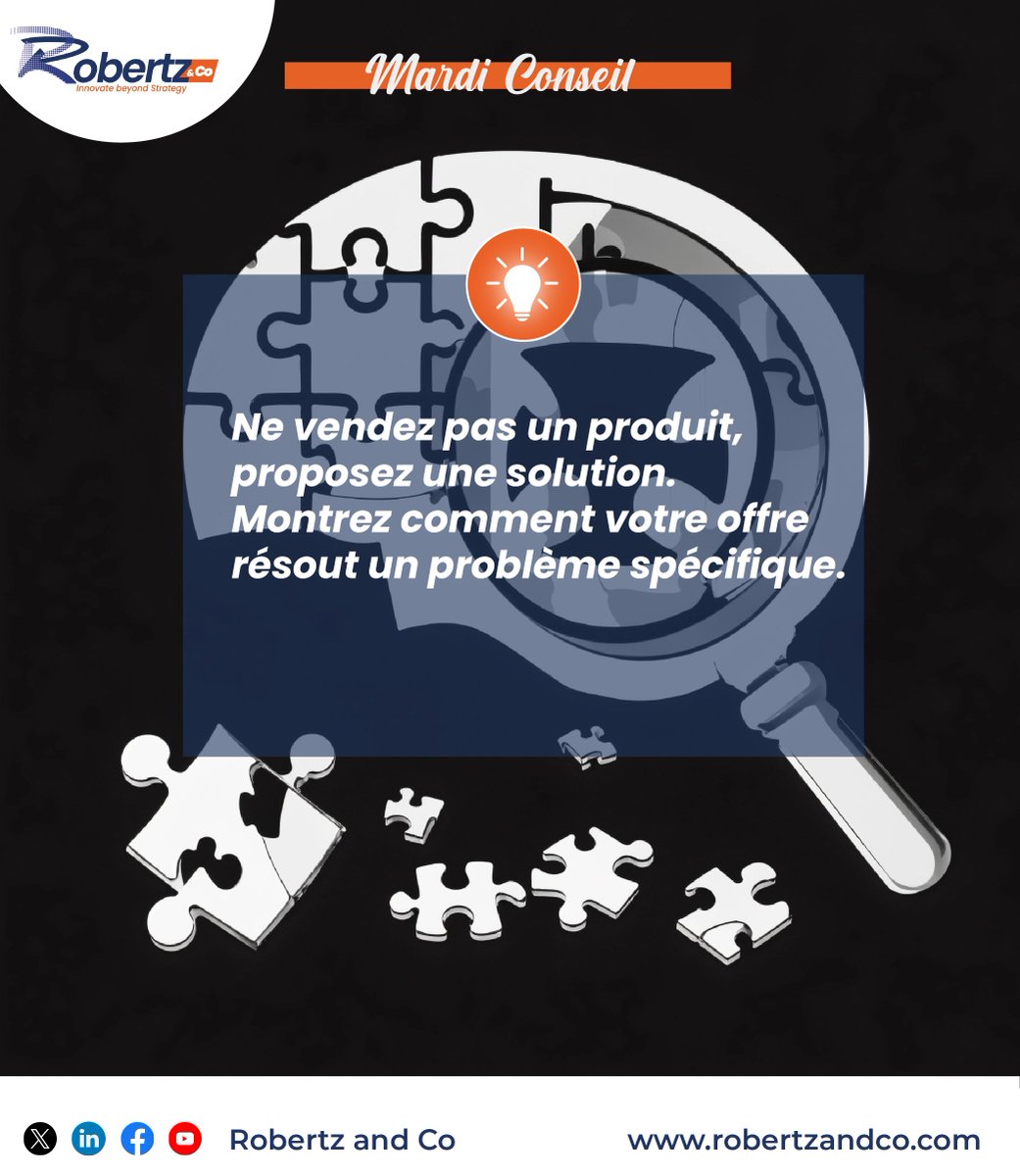RobertzCo's tweet photo. Lorsque nous approchons nos clients, notre objectif n'est pas simplement de vendre un produit, mais de comprendre les défis auxquels ils sont confrontés et de proposer une solution adaptée qui répond à leurs besoins spécifiques. https://t.co/PBswP8TxZy